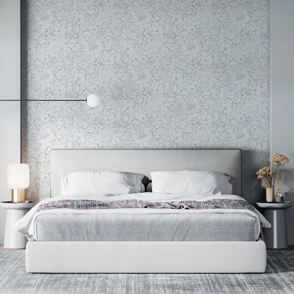 Pretty in white floral wallpaper