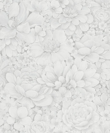 Pretty in white floral wallpaper