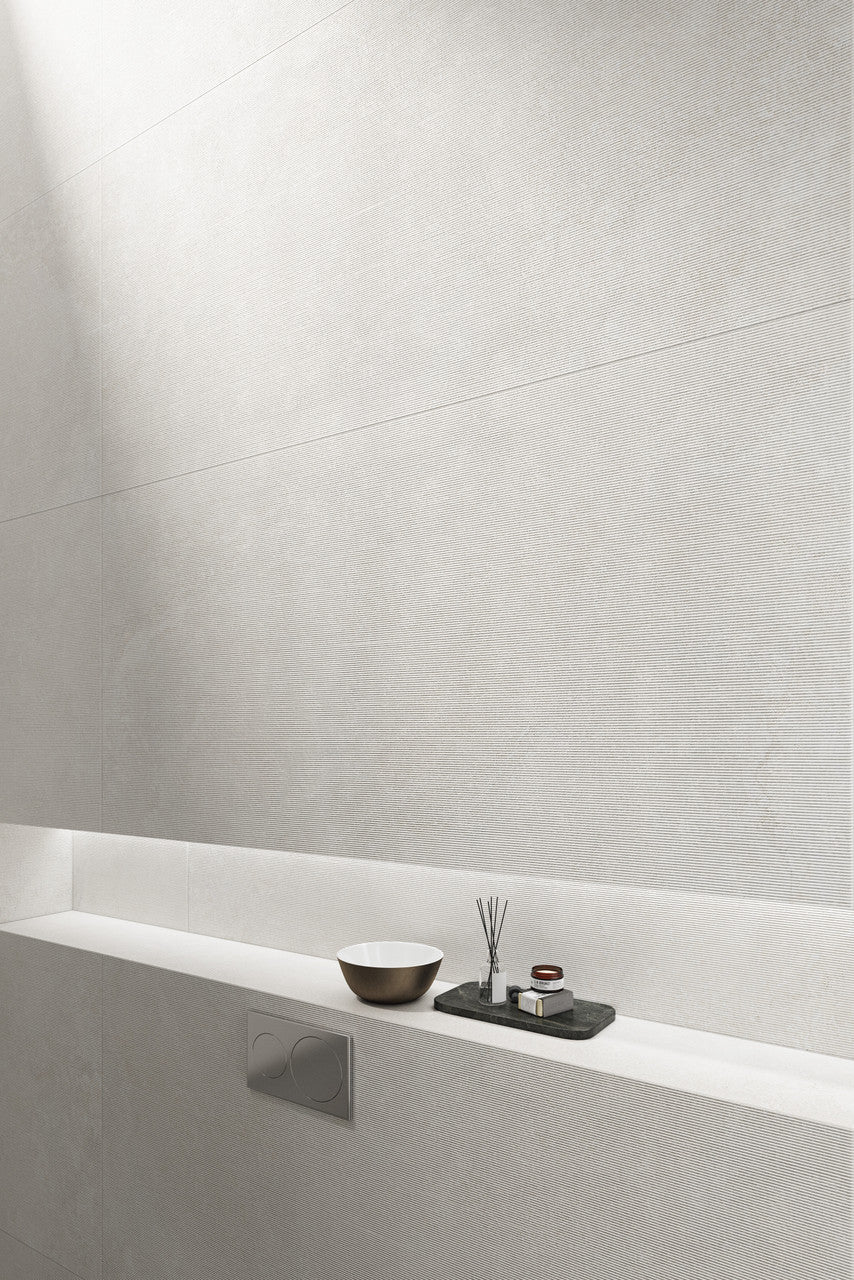 Classic Crosscut Off White Ribbed 60x120