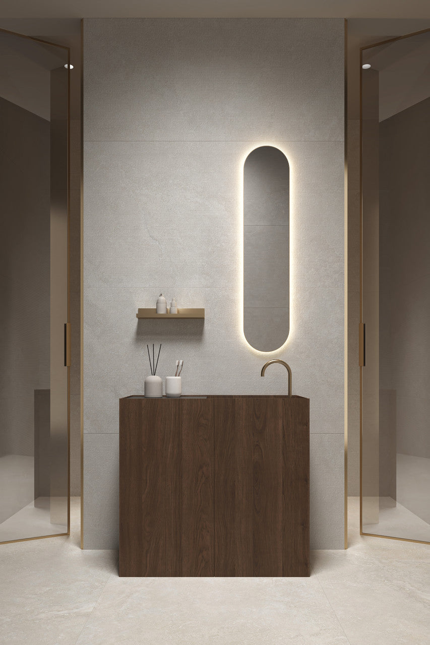 Classic Crosscut Off White Ribbed 60x120