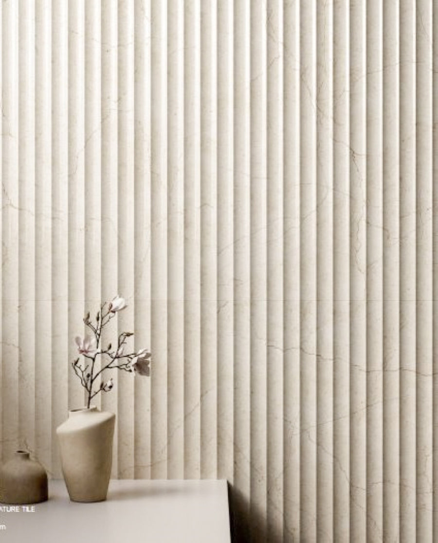 Prestige White Fluted Decor 60X120 – Layered Design