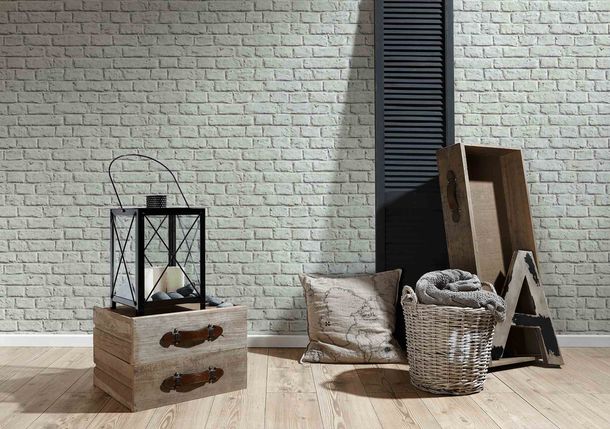 Light Grey Brick Wallpaper