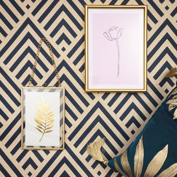 Navy and Gold Art Deco Wallpaper