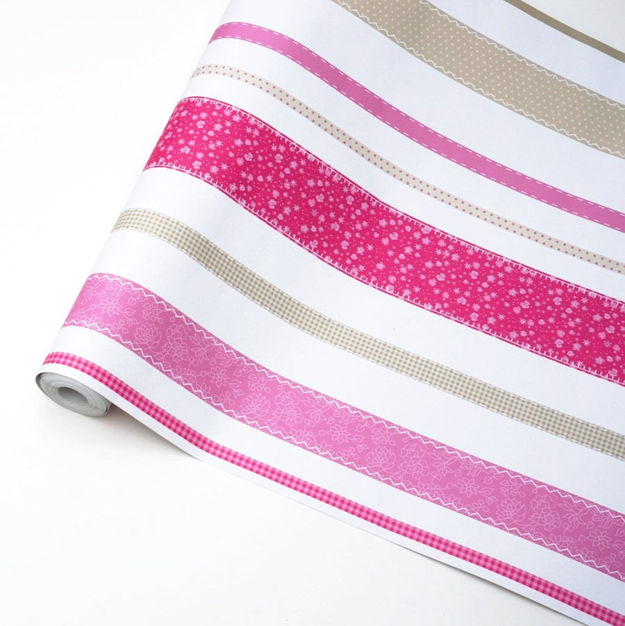 Pink stitched stripes